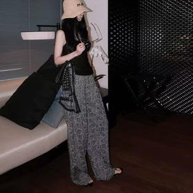 亲测实拍⚠️太好穿了❗️又凉快又舒服❗️【慵懒腰果花棉麻裤】清冷氛围感轻松拿捏住❗️满满的高级感❗️🌾棉麻凉感黑科技💨37℃天自循环透气系统