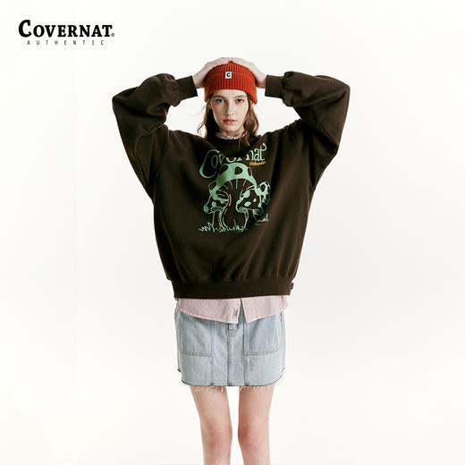 Covernat韩国潮牌套头圆领卫衣情侣涂鸦印花宽松oversize小众高街CO2201CR09 商品图0