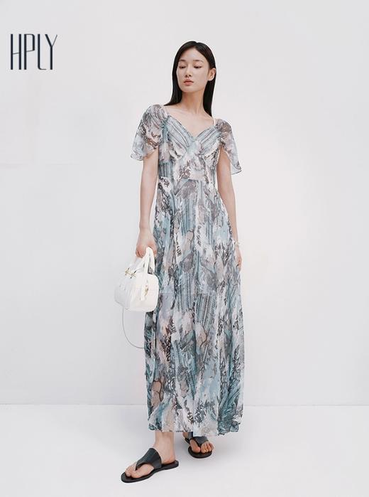 【大都会】HPLY荷比俪2025夏新款女法式复古衣领度假无袖衣裙 商品图0