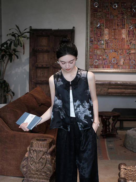 盛唐牡丹| 荷韵欧根缎马甲 商品图5