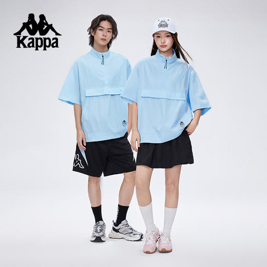 Kappa卡帕背靠背运动短袖女2025夏季新款半袖t恤宽松防泼水上衣男KPCJCSD61 商品图2