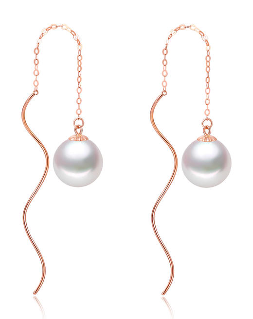 W-EX0109ZZ01R 黛慕妮DEMONE 【TOP爆款】珍珠耳环耳饰耳线轻奢18K金耳钉彩金淡水珍珠 商品图0