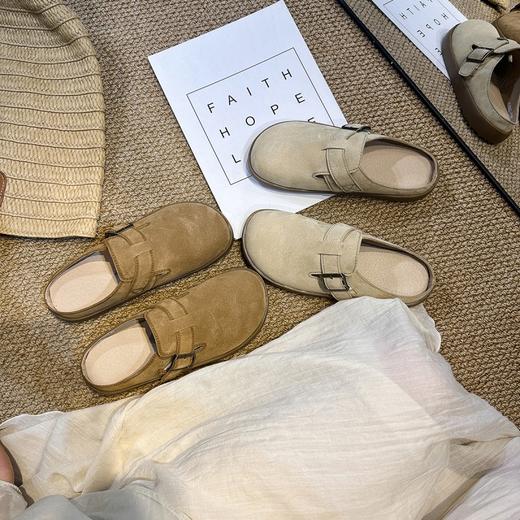 泉州女鞋 复古勃肯鞋外穿拖鞋女懒人一脚蹬单鞋1960 商品图1