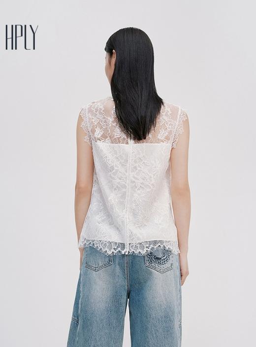 【大都会】多元蕾丝HPLY荷比俪2025夏新款女蕾丝通勤度假修身无袖上衣 商品图1