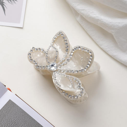 三彩2025新款水钻轻奢三角梅抓夹醋酸发型神器头饰日常高光聚会 商品图2