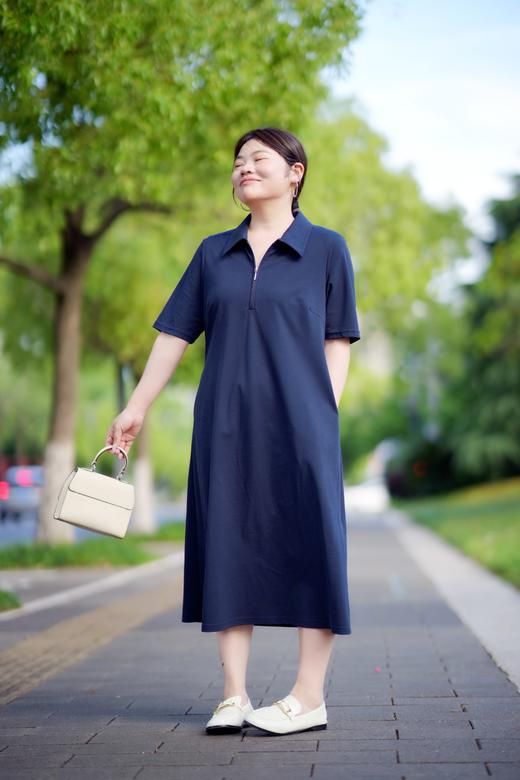 💗【简约大气  轻社交POLO裙】高级藏蓝Polo连衣裙 | 一衣多穿 立体剪裁 | 高弹舒适 显瘦优雅 | 通勤休闲，面料透气不闷、有弹力 商品图7