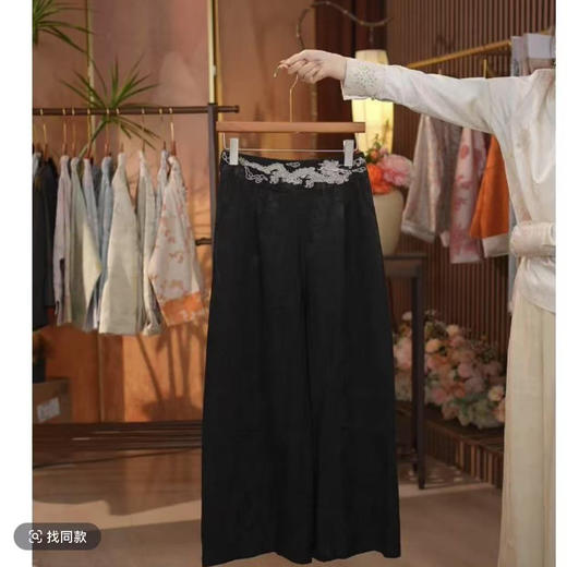 丁摩 【兰生幽谷】高端春夏天丝飘逸绣花仙气仙女裤宽松阔5ZF-056 商品图2