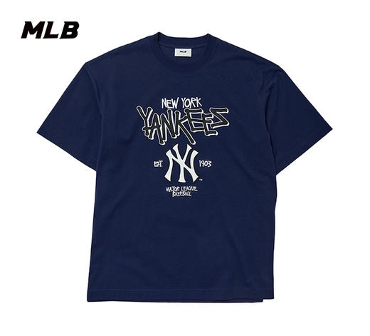 MLB男女同款涂鸦风25春夏新款时尚T恤3ATSB0553 商品图2