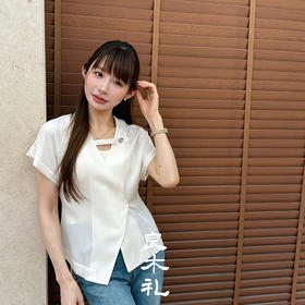 【预售7天】良木礼醋酸V领上衣（250366）