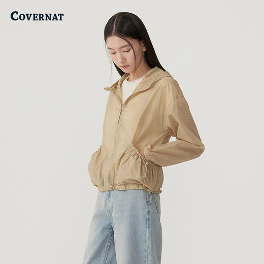 covernat韩国潮牌女性透明褶皱尼龙外套宽松休闲2025春夏新CO2502JK79 商品图3