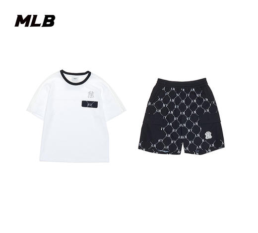 MLB儿童款男女童小标钻石老花夏季套装7AS1MD553【无货退款介意勿拍】 商品图1