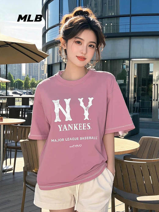 MLB张凌赫同款男女复古COOPERS凉感防晒T恤25夏季新款3ATSB1153 商品图3