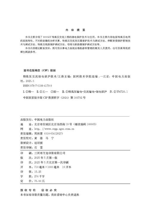 特高压交流继电保护技术 商品图3
