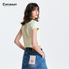 covernat韩国潮牌短袖女露脐休闲通勤四叶草心形T恤2025夏CO2402ST78 商品缩略图3