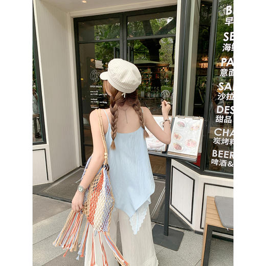 <曾小咸推荐>韩系浅色系不规则设计吊带背心 商品图4