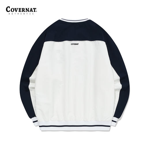 covernat韩国潮牌男女休闲长袖插肩撞色字母潮流情侣装卫衣2024新品CO2401CR11 商品图1