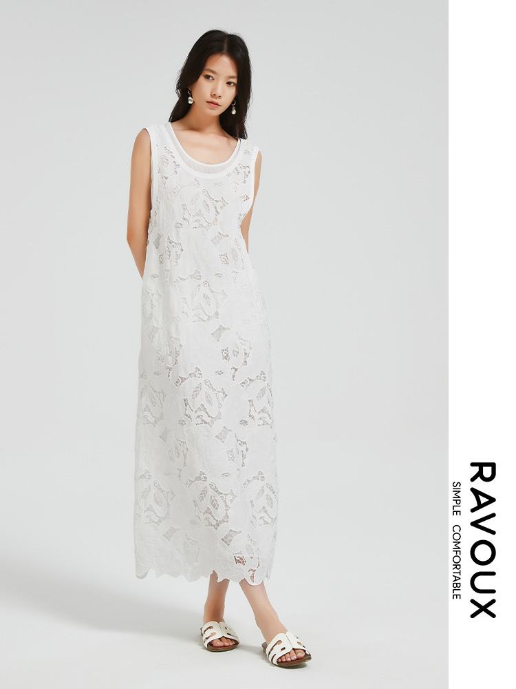 272139919阔版蕾丝连衣裙