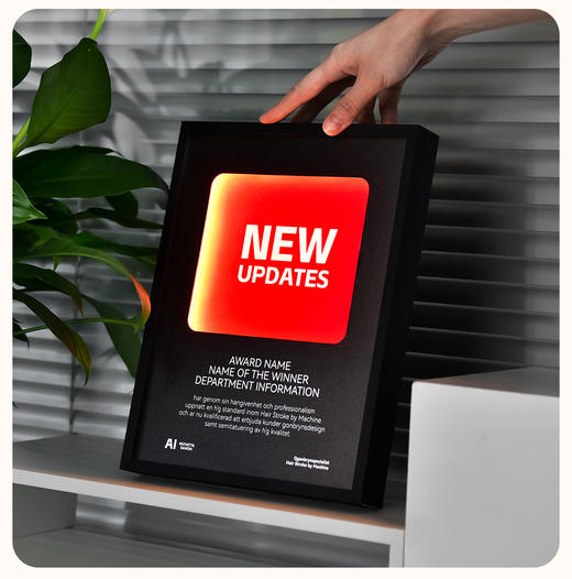 创意奖牌订做金属授权牌定制颁奖纪念荣誉证书授权插电发光款奖杯 可开发票 商品图3