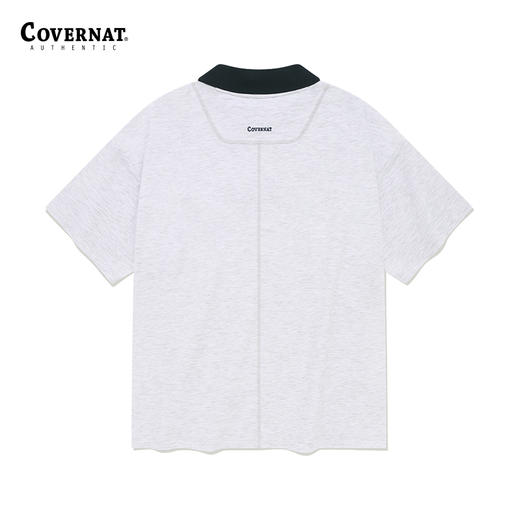 covernat韩国潮牌宽松舒适短袖潮流时尚翻领制服T恤2024夏新CO2402ST13 商品图2