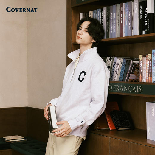Covernat韩国潮牌卫衣男女情侣款圆领套头宽松休闲上衣春秋新CO0000CR01 商品图3
