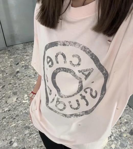 夏日必备  贸y公司   徽标破洞短袖T恤   做旧圆领短袖T恤  男女同款 商品图1