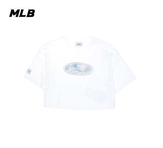 MLB女款圆形标学院风小标短款T恤3FTSM0653 商品图0