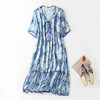 丁摩 顺纡真丝晕染迷彩印花真丝连衣裙90392 商品缩略图4