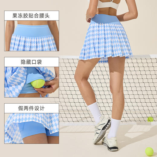 跃牌【欲动春风】系列 女夏高腰运动百褶短裙带内衬防走光速干网球裙瑜伽半身裙52450 商品图1
