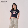 covernat韩国潮牌短袖女露脐休闲通勤四叶草心形T恤2024夏新CO2402ST78 商品缩略图1