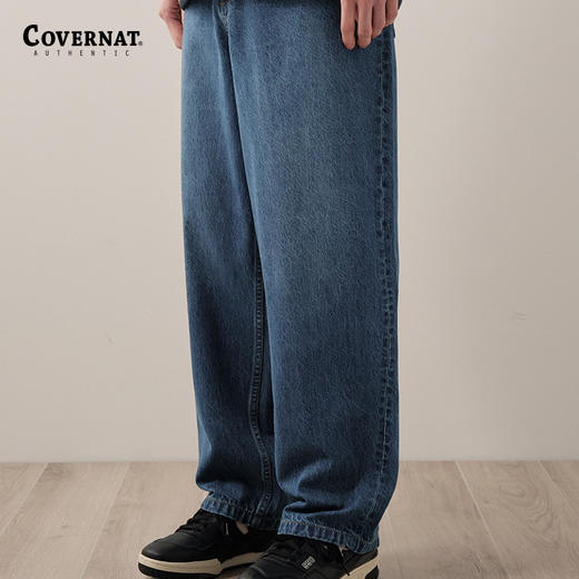 Covernat牛仔裤春夏新品蓝色直筒牛仔裤子宽松休闲街头穿搭CO2301PT41BL 商品图0