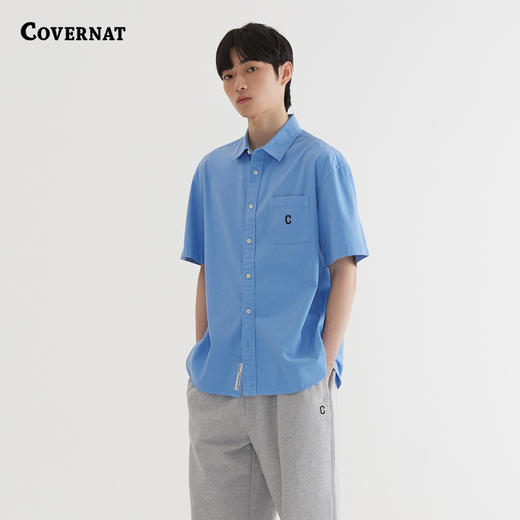 COVERNAT韩国潮流宽松短袖衬衫个性C标设计时尚百搭2025夏季新CO2502SS31 商品图0