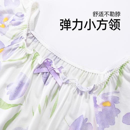 【连衣裙/套装】熳洁儿 女童水墨花卉荷叶边莫代尔夏季家居服25203607/25203608 商品图5