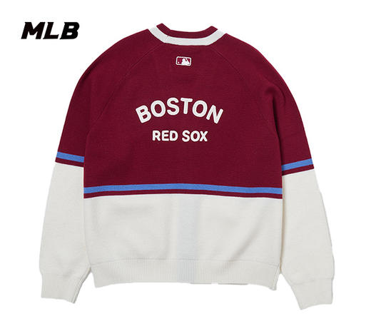 MLB男女同款学院风撞色毛衣开衫3AKCV0144 商品图3