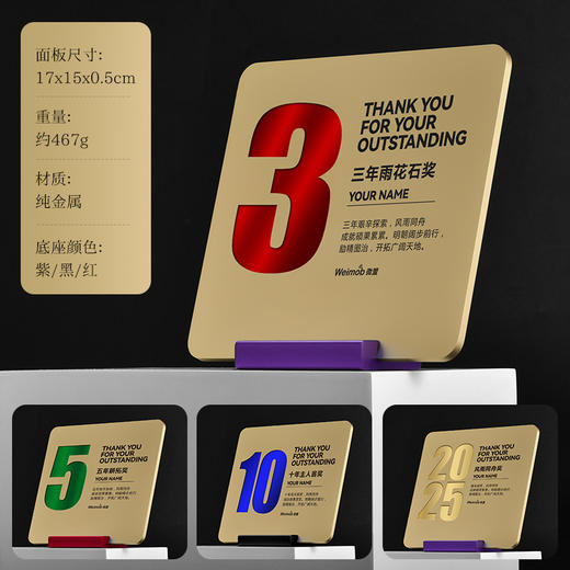 创意金属奖牌定制迷你桌面小奖牌年会活动颁奖科技设计感奖牌定制 商品图12