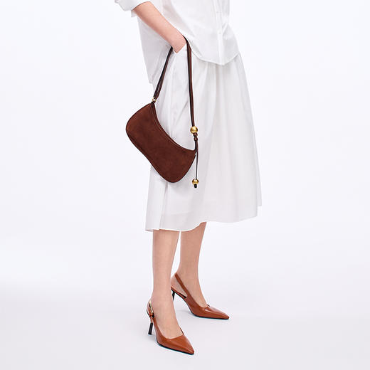 EITIE爱特爱百搭通勤简约显瘦休闲A字过膝文艺半身裙秋季新款8306002 商品图4