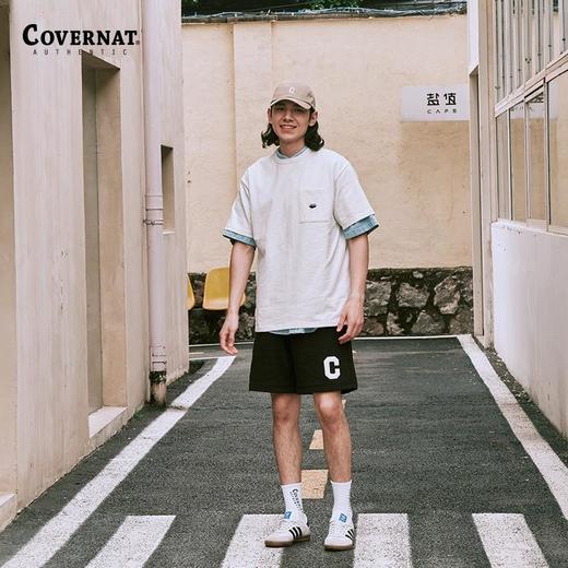 covernat韩国潮牌情侣款中性款竹节棉标志口袋T恤短袖男女CO2302ST27 商品图3