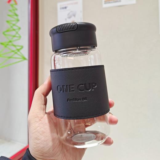 【敲高颜值】简约茶水分离玻璃杯高颜值手提杯子带茶隔随手杯情侣水杯办公水杯。ry 商品图3