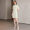 IWY/ 夏季气质通勤短袖连衣裙杏仁白拼接气质优雅主持人正装Q1320 商品缩略图2