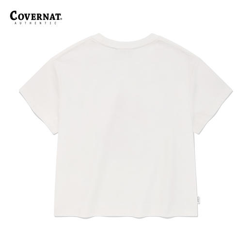covernat韩国潮牌短袖女露脐休闲通勤四叶草心形T恤2024夏新CO2402ST78 商品图3