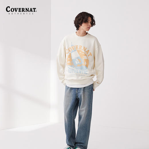 Covernat2024春情侣款圆领套头卫衣卡通印花减龄上衣CO2401CR09 商品图0