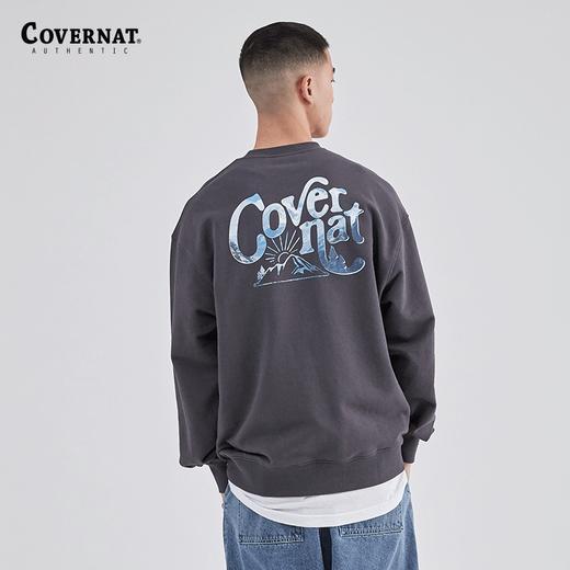 Covernat韩国潮牌卫衣男女同款春季新款变型字母印花圆领长袖CO2201CR08 商品图1