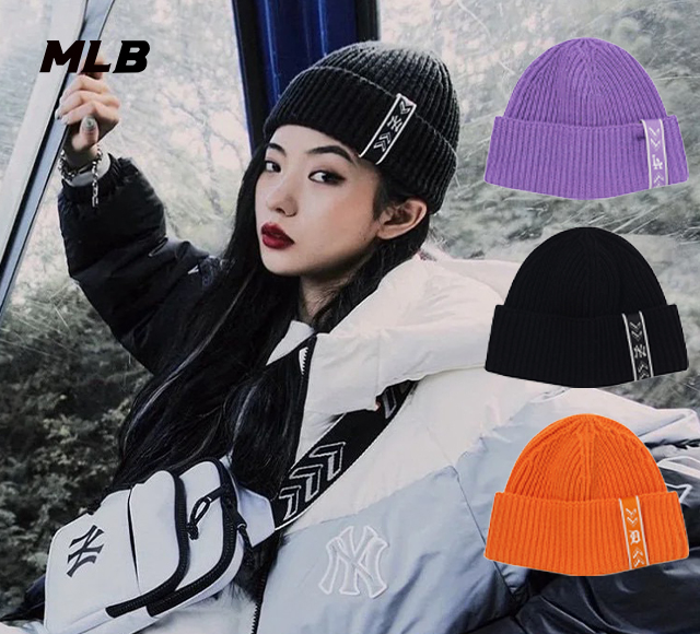 【潮牌特价】MLB男女同款串标冬季保暖毛线帽3ABNS6116