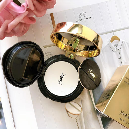 YSL · 黑皮革气垫明彩轻垫粉底液「皮气垫」B20 中样5g 商品图4