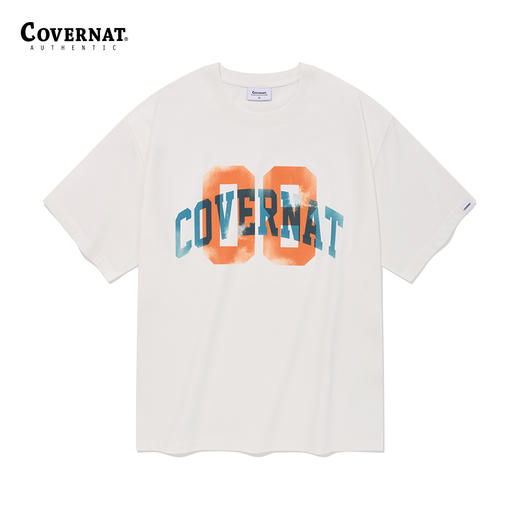 covernat韩国潮牌重叠08数字短袖时尚潮流圆领T恤2024春夏CO2402ST15 商品图0