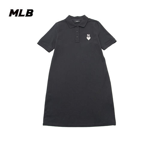 MLB女款爱心标小标纯色立领连衣裙3FOPH0143 商品图4