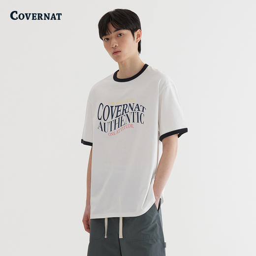 Covernat韩国潮牌行书响铃T恤宽松休闲男女同款T恤2025夏季新CO2502ST12 商品图3
