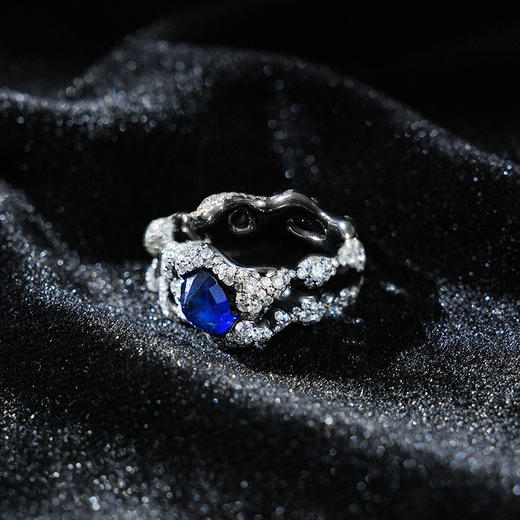 【高级珠宝】绮梦系列 | 绮梦暗夜蓝宝戒指 商品图2