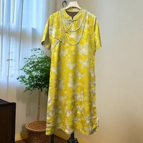 丁摩 【金香玉】新中式国风旗袍改良连衣裙气质显瘦裙子女夏季5ZF-047