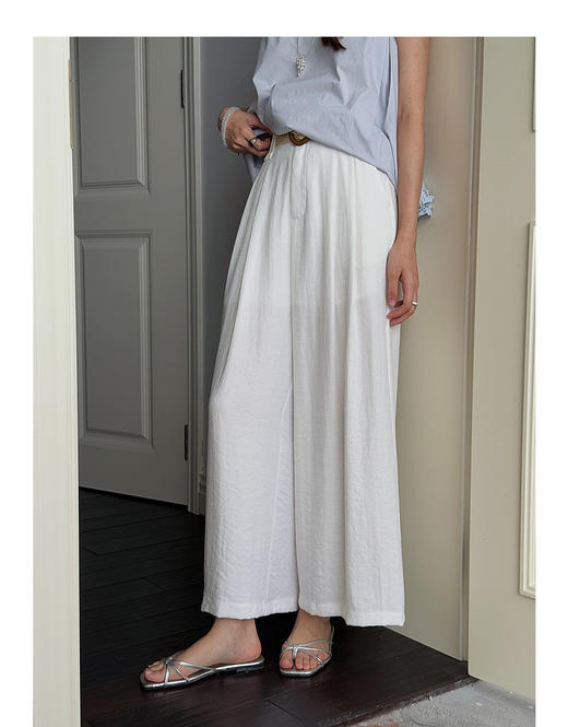 【冰茶荡荡裤】韩系高腰通勤阔腿裤 商品图1