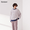 covernat2024春新品情侣款宽松套头针织衫减龄学院条纹CO2401KT05 商品缩略图2